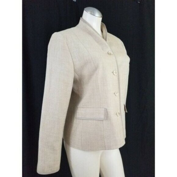 Pendleton Size 10P Tan Beige Blazer Wool Silk - Picture 3 of 6